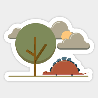 Cute dinosaur in the jungle Sticker